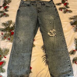 Distressed Blue Jeans